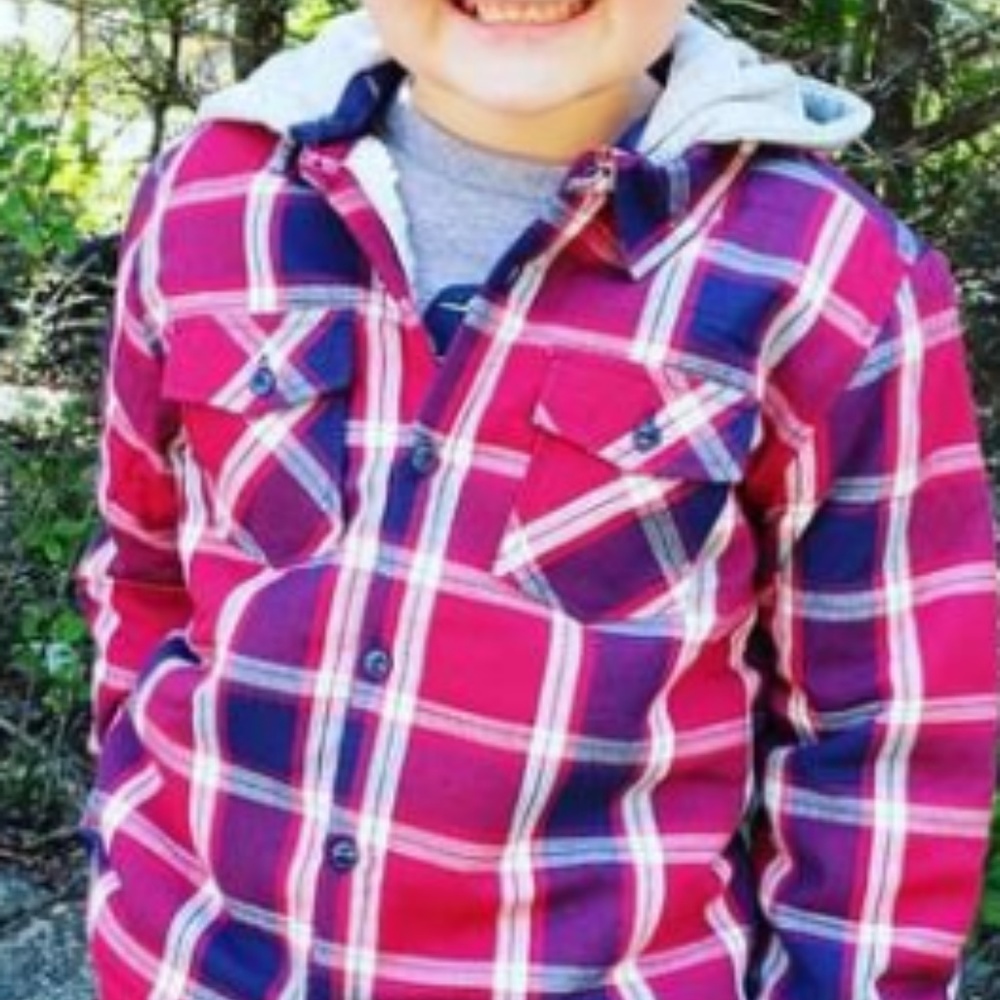 Plaid Hooded Shirt - Red
